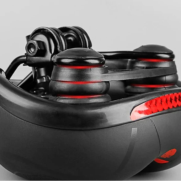 Ergonomic padded bike saddle with shock absorption and reflective safety