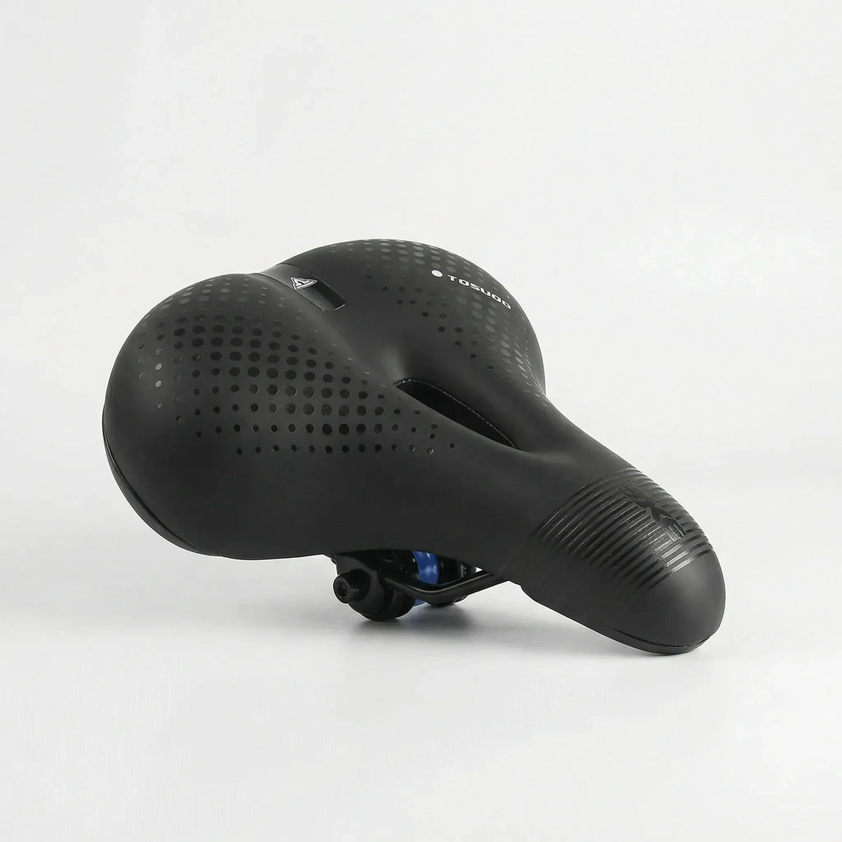 Ergonomic padded bike saddle with shock absorption and reflective safety