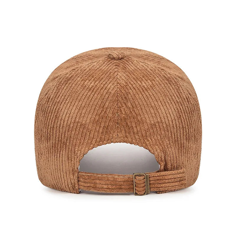 Structured corduroy baseball cap with 3D embroidered detail