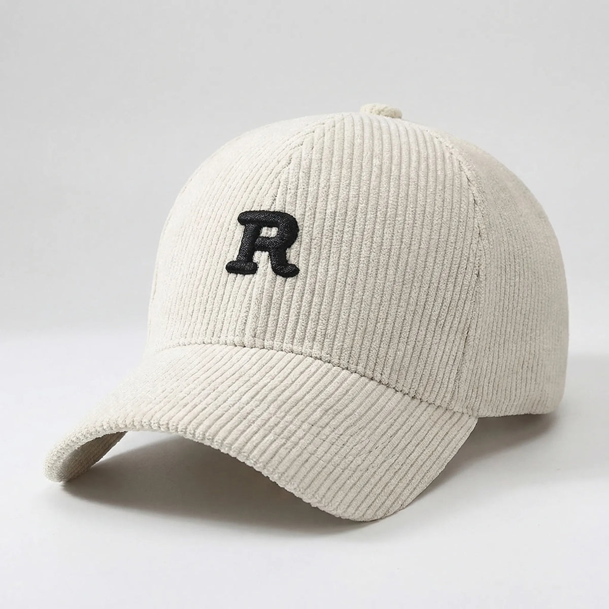 Structured corduroy baseball cap with 3D embroidered detail