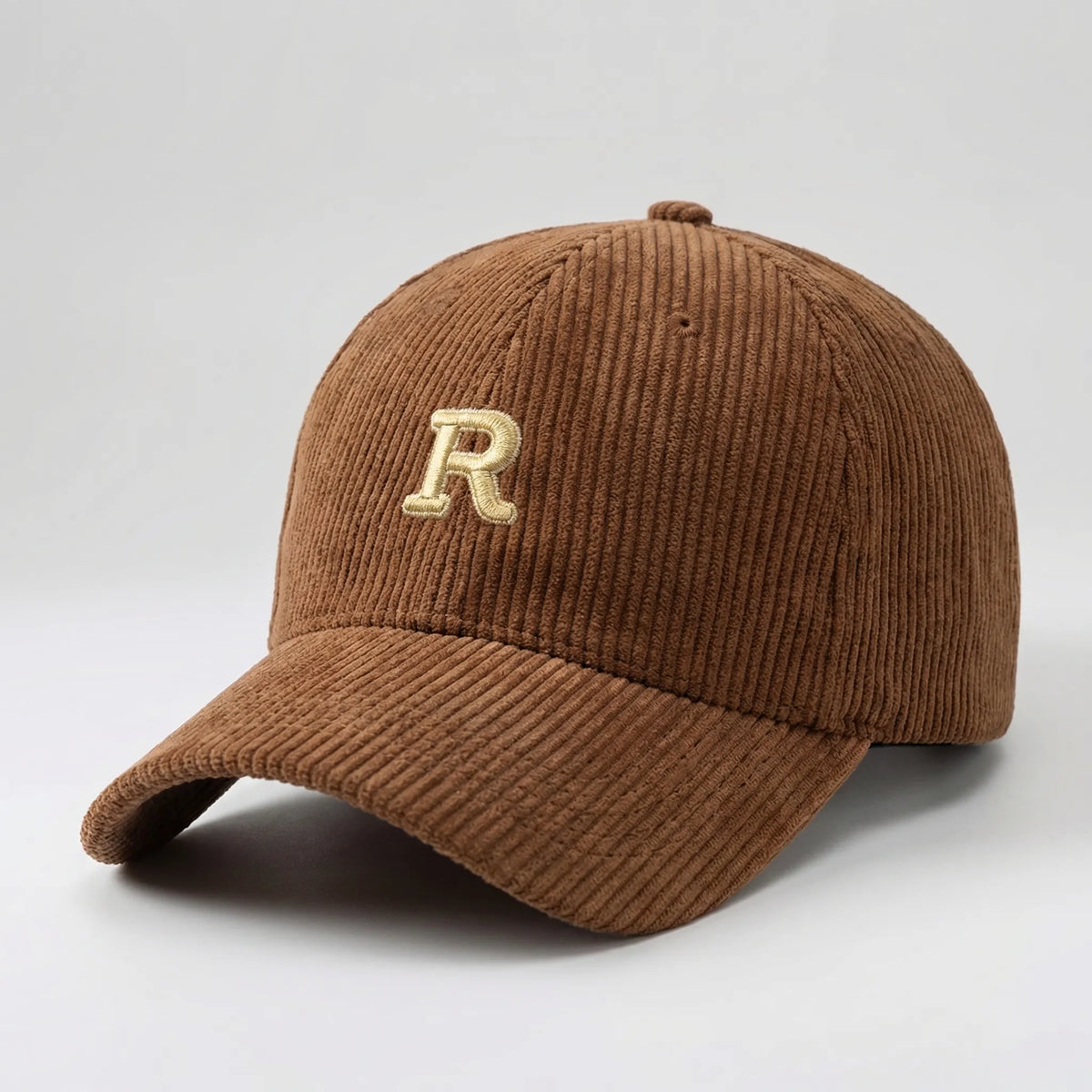 Structured corduroy baseball cap with 3D embroidered detail