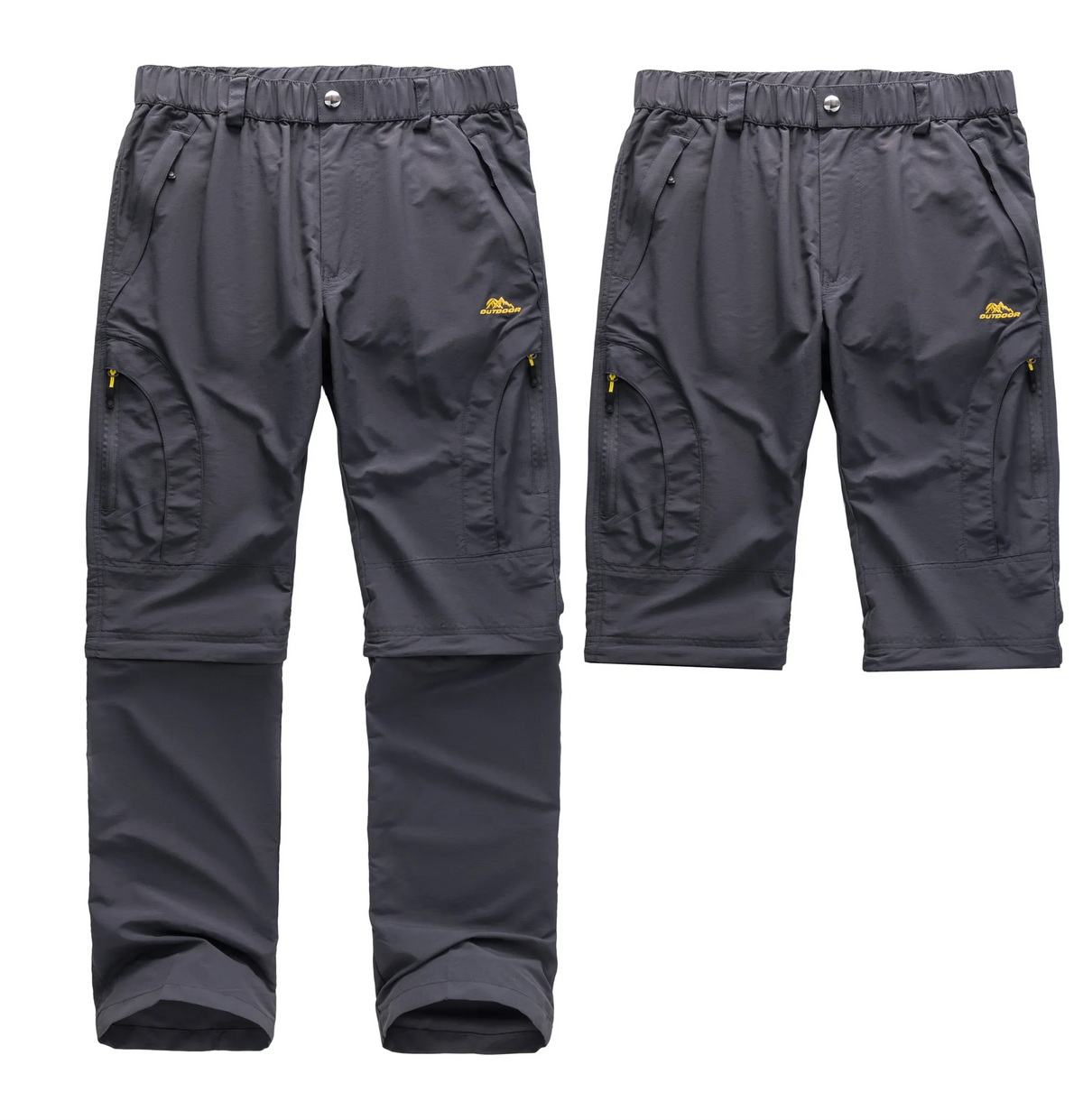 Men's zip-off hiking trousers with quick-dry water-repellent fabric
