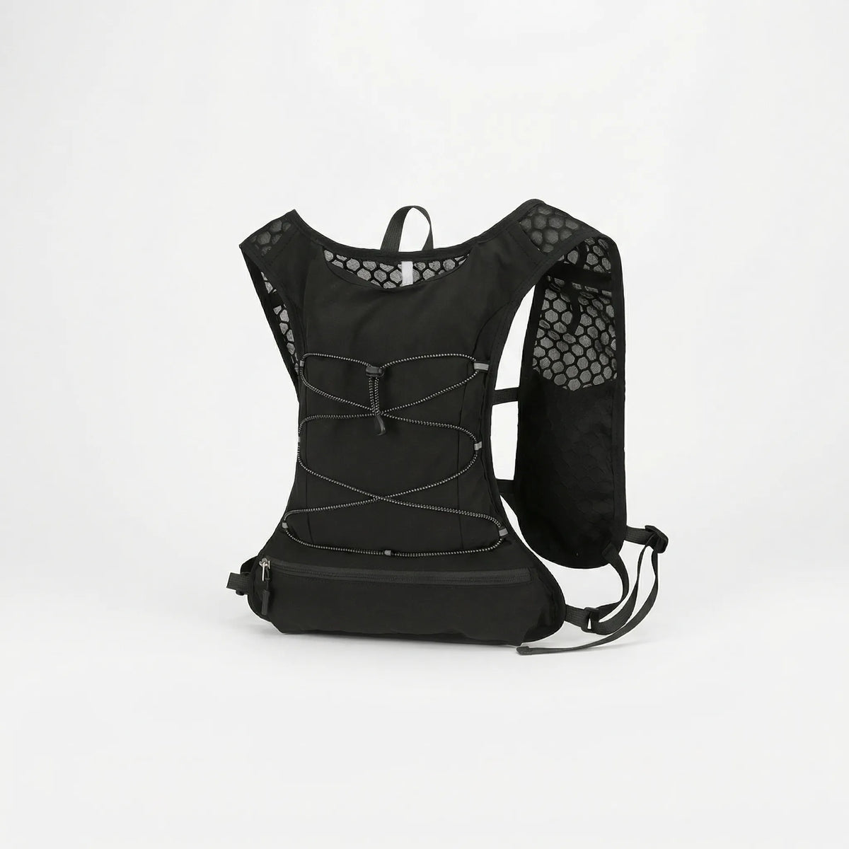 Lightweight cycling hydration backpack with mesh ventilated back panel