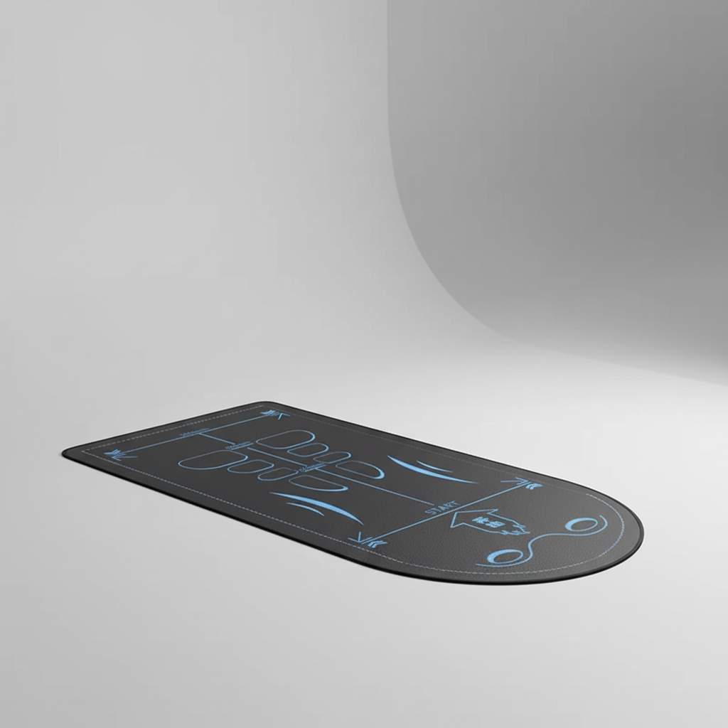 Non-slip ab training mat with printed alignment guides and cushioned surface