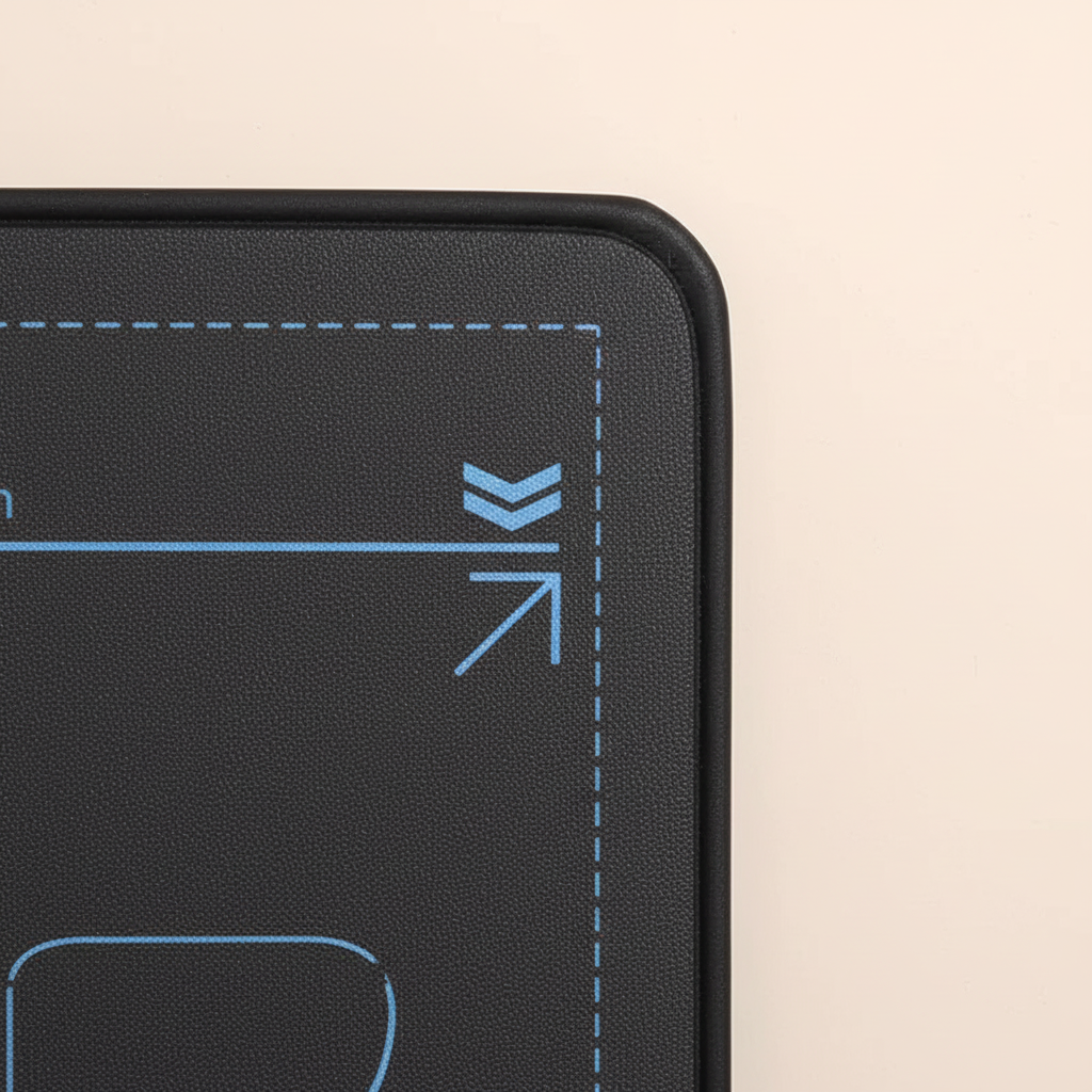 Non-slip ab training mat with printed alignment guides and cushioned surface
