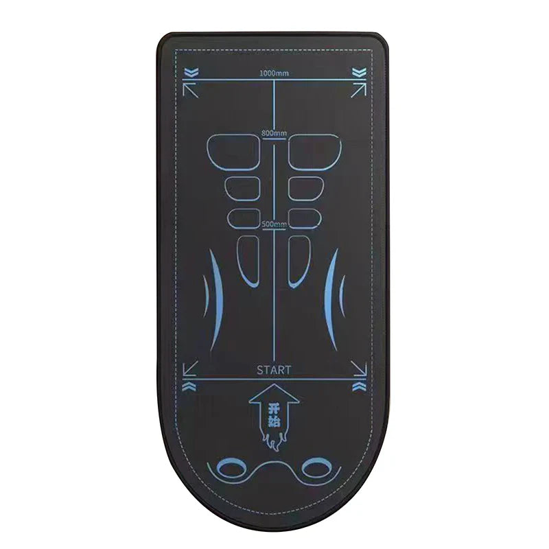Non-slip ab training mat with printed alignment guides and cushioned surface