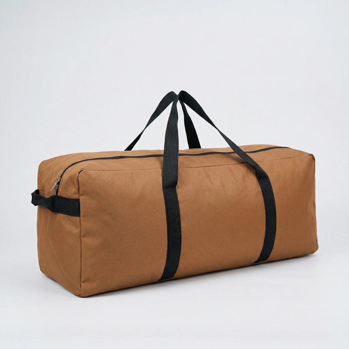 Large travel duffle bag with reinforced carry straps and full-length opening