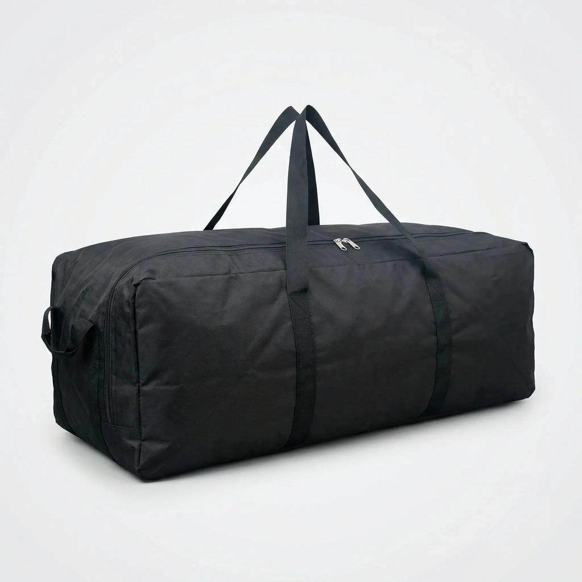Large travel duffle bag with reinforced carry straps and full-length opening