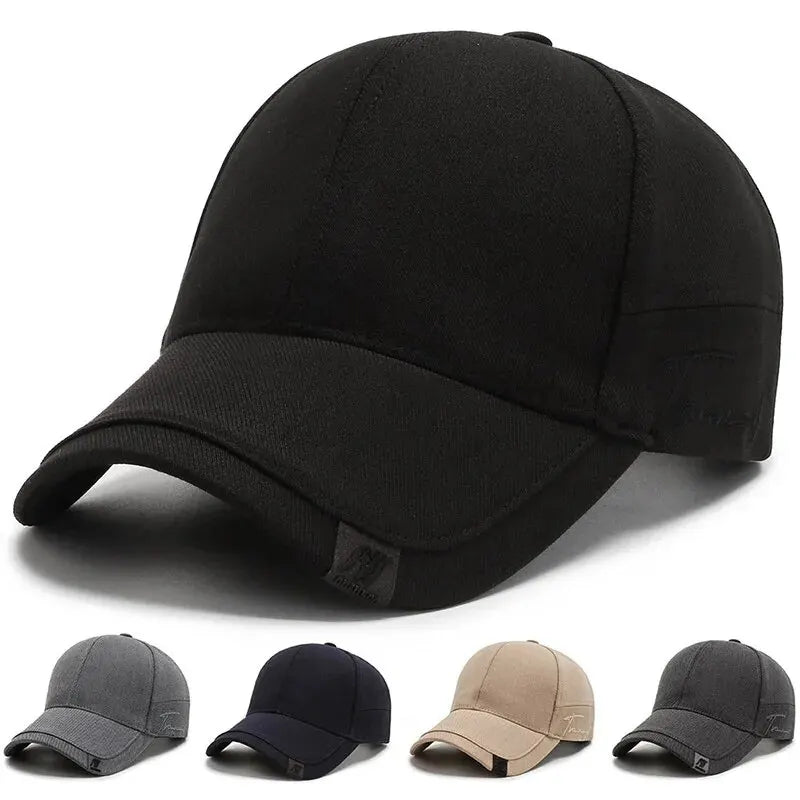 Men's minimalist baseball cap with curved brim and adjustable strap