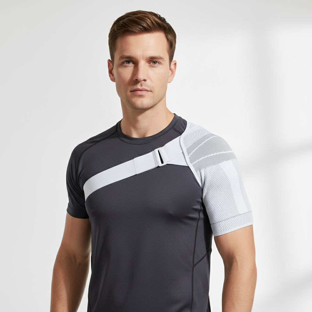Adjustable shoulder compression brace with targeted stabilisation support