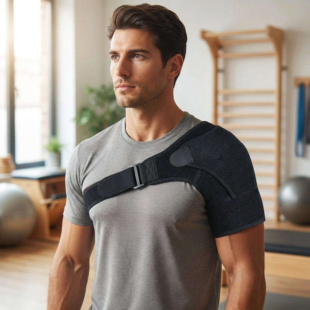 Adjustable shoulder brace for support and pain relief