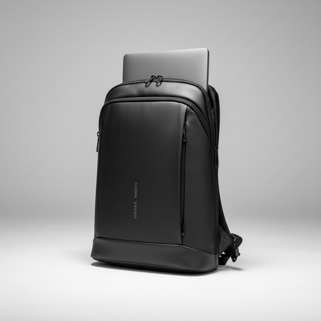Slim business laptop backpack with padded compartment and organisers
