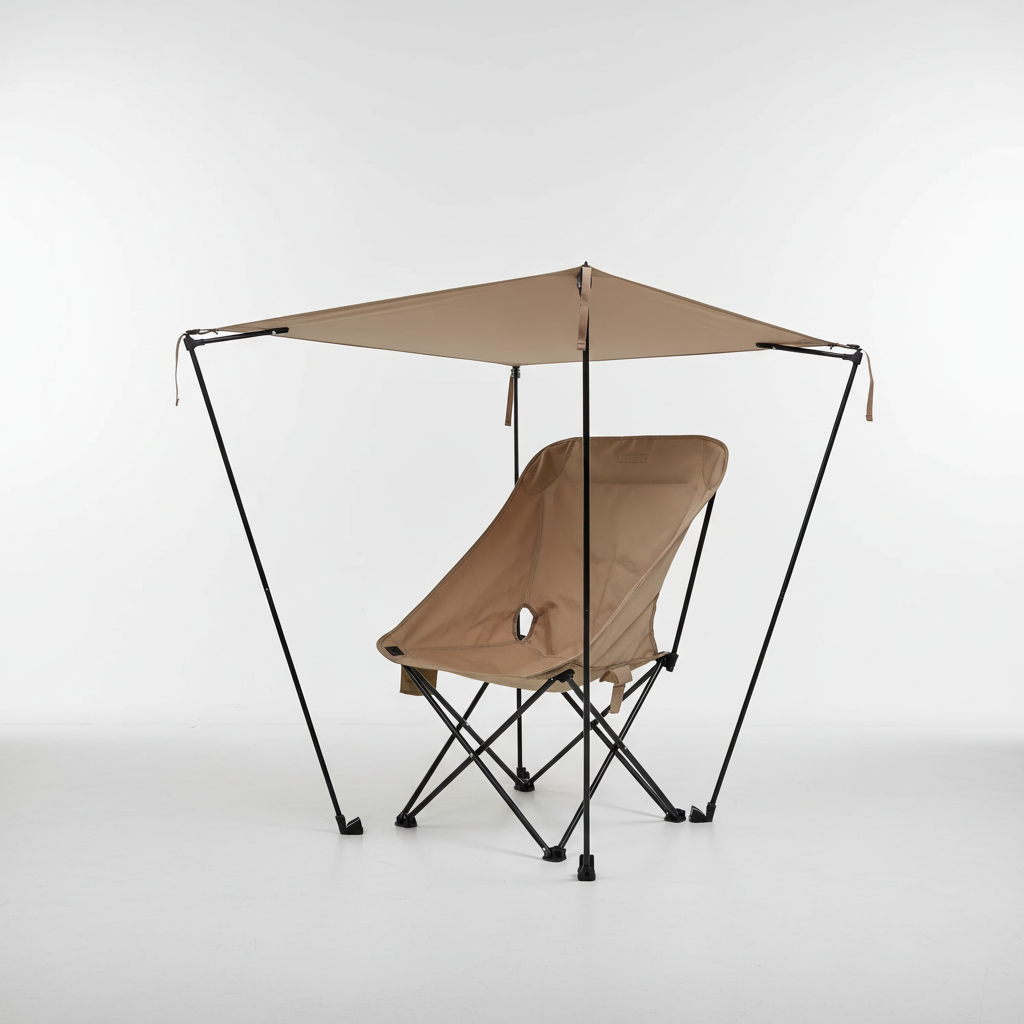 Folding sunshade lounge chair with adjustable canopy and portable lightweight frame