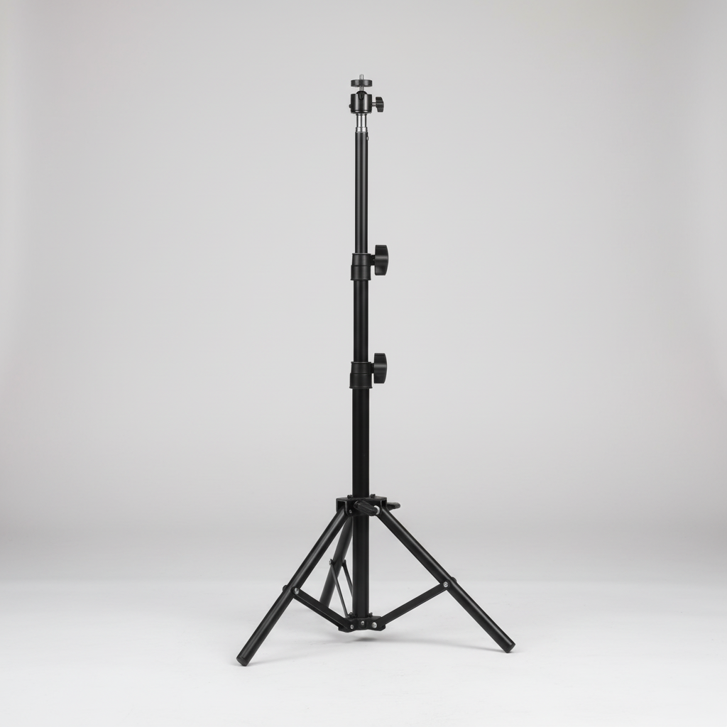 Foldable aluminium tripod stand with universal mounting head