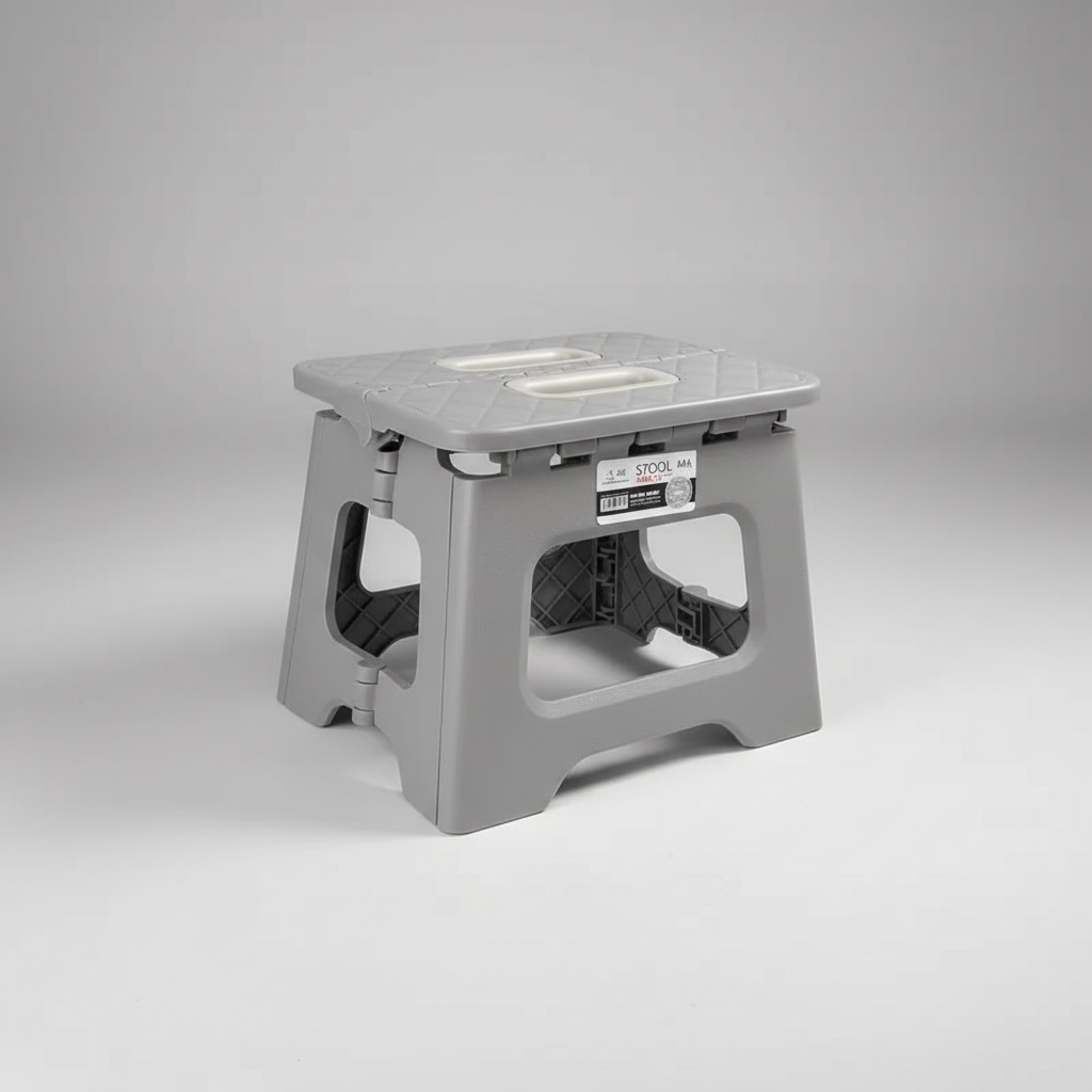 Collapsible folding stool with carry handle for camping and picnics