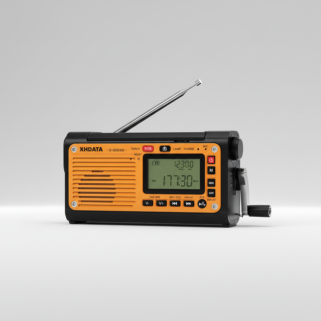 Portable emergency weather radio with NOAA alerts and phone charging