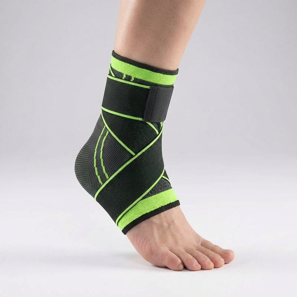 Adjustable ankle compression wrap with breathable support for sports and recovery
