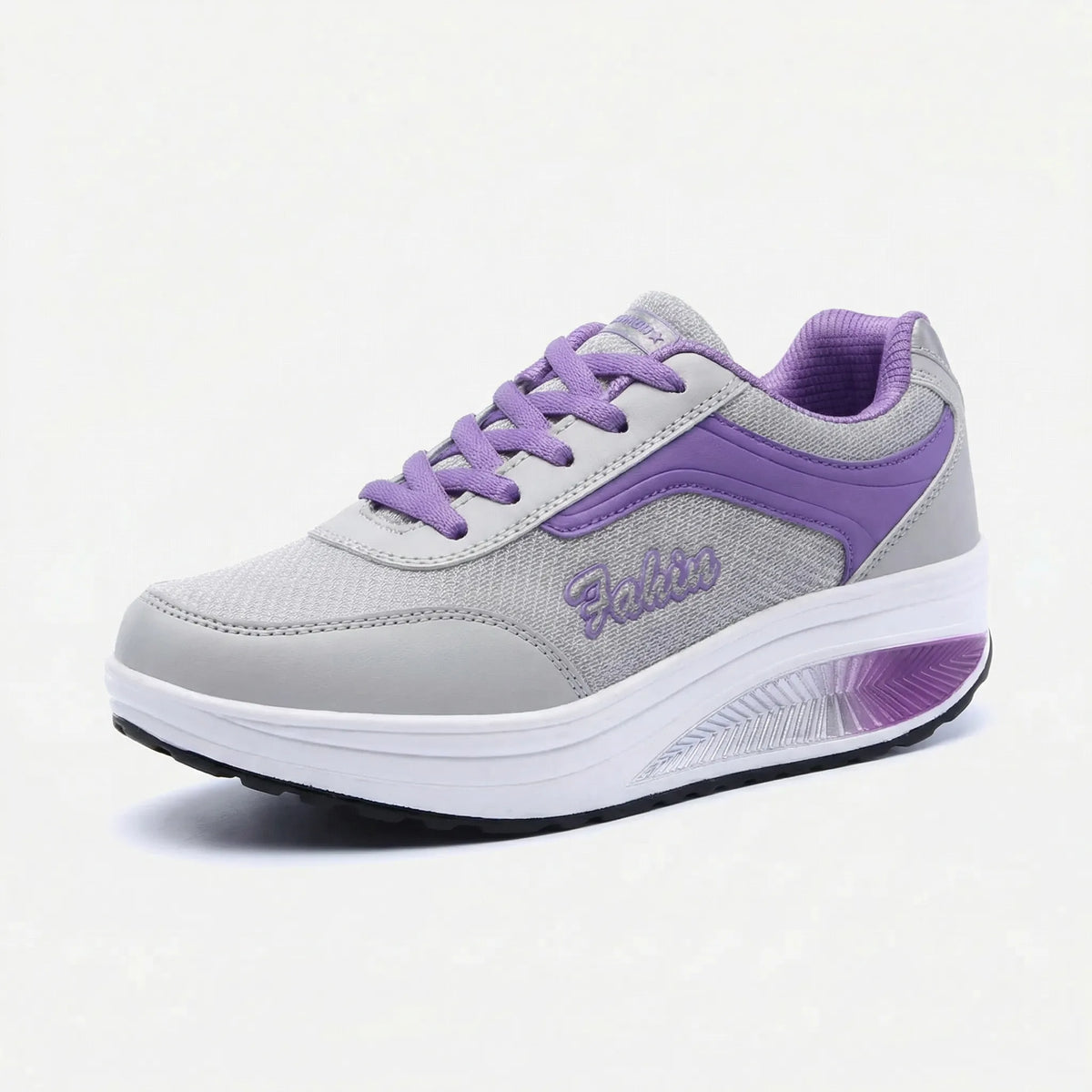 Womens platform sneakers two-tone with rocker sole