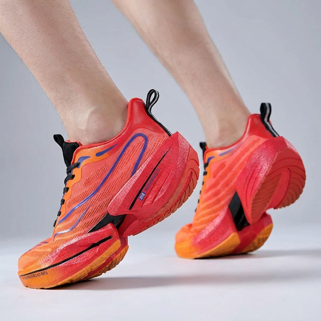 Men's low cut running shoes with lightweight cushioning and carbon plate