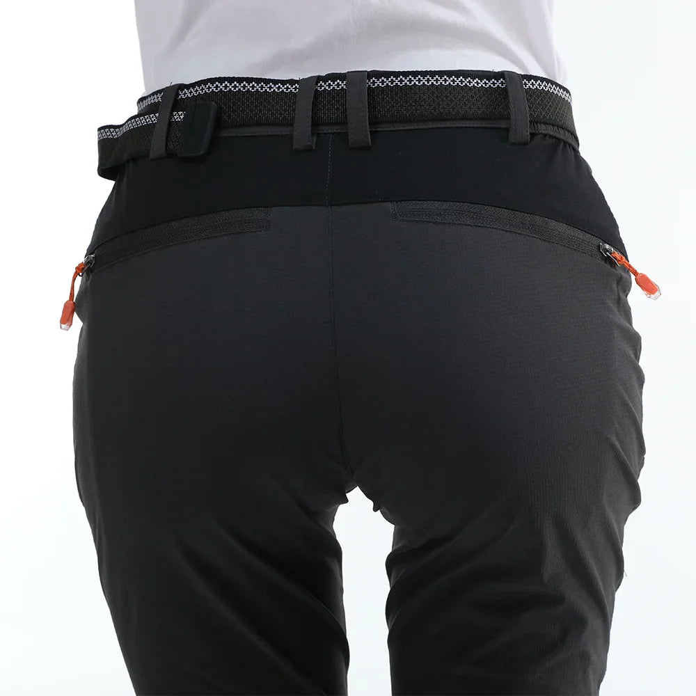 Women's water-repellent ripstop hiking pants with reinforced knees