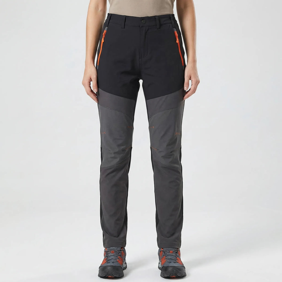 Women's water-repellent ripstop hiking pants with reinforced knees