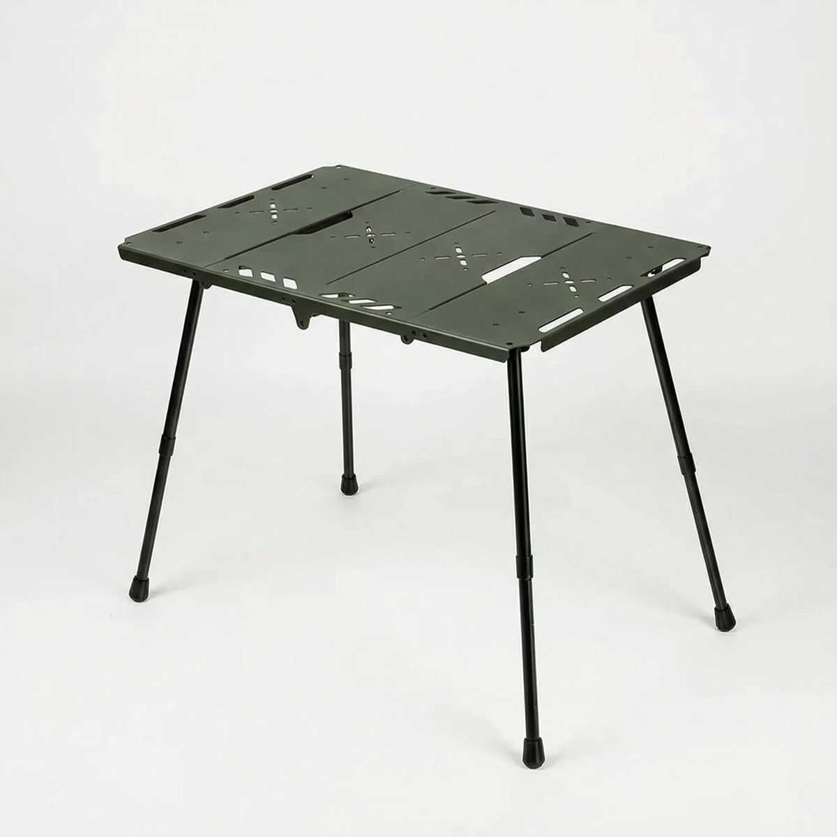Folding camping table with adjustable legs and carry bag