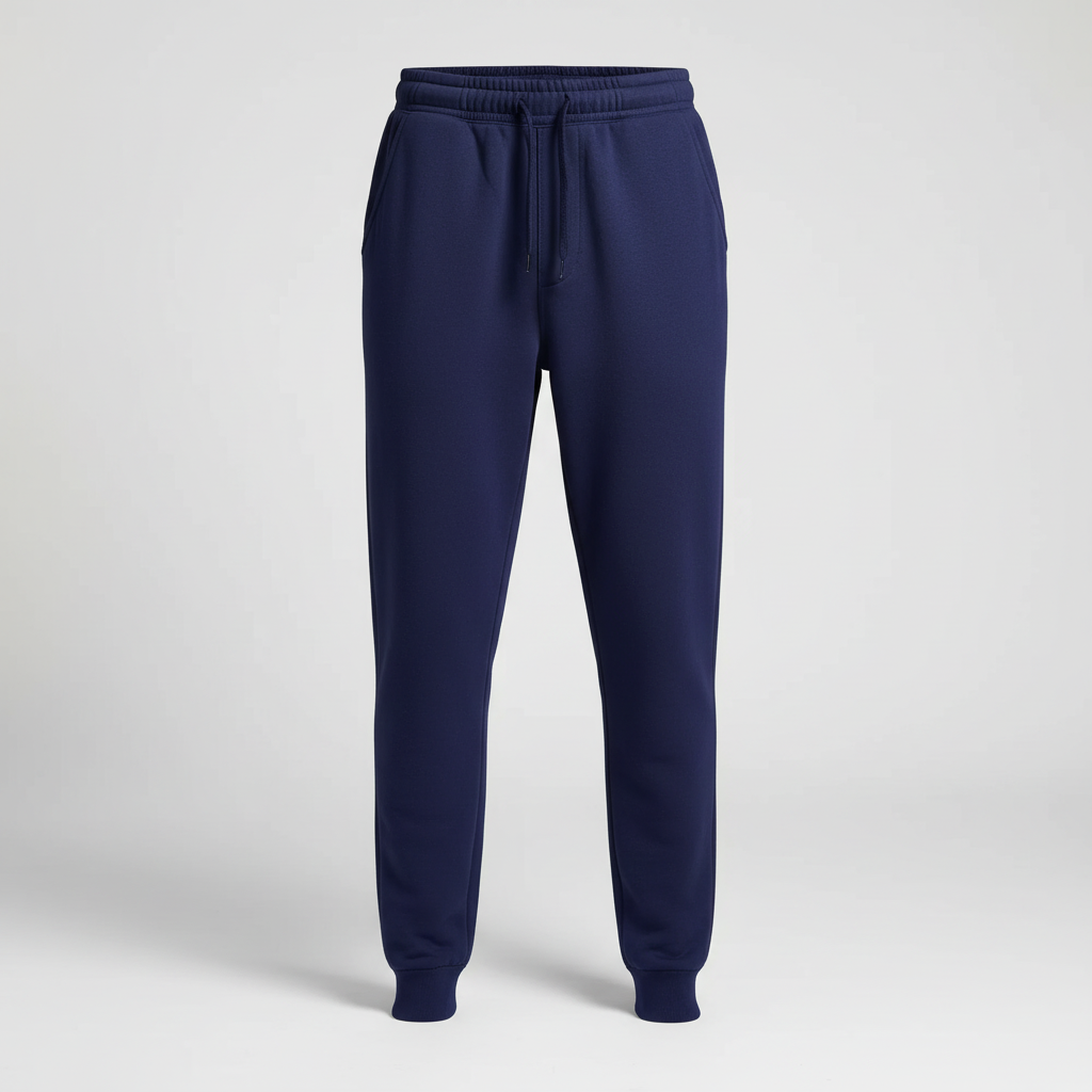 Men's warm breathable tapered joggers with elastic waist and cuffed ankles