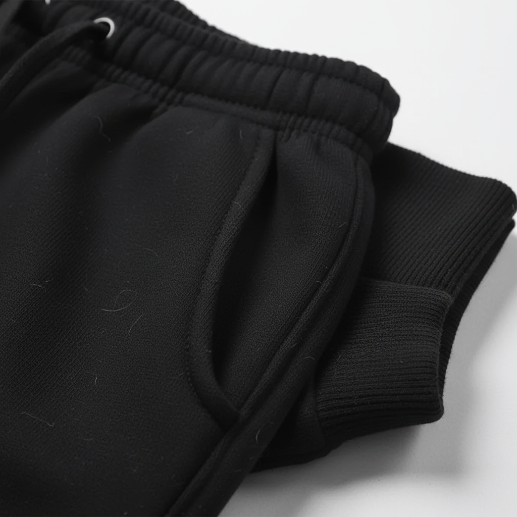 Men's warm breathable tapered joggers with elastic waist and cuffed ankles