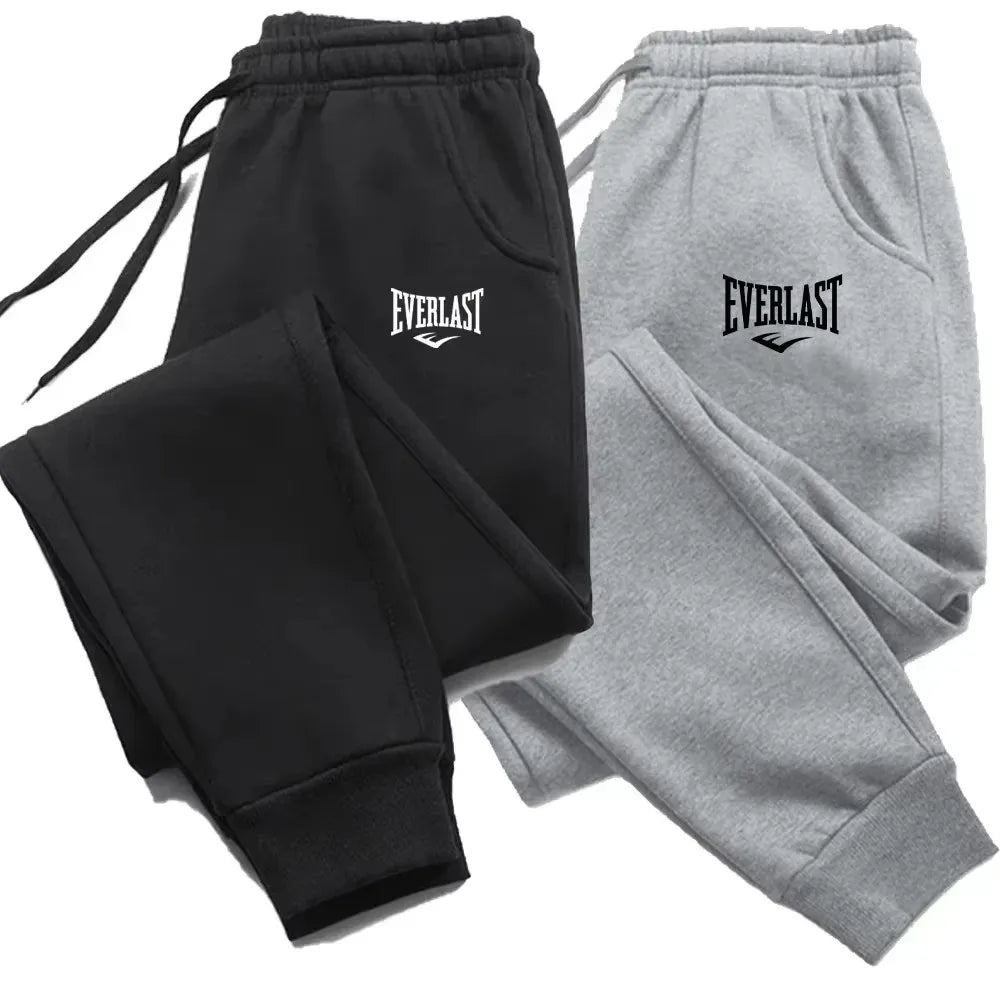 Men's warm breathable tapered joggers with elastic waist and cuffed ankles