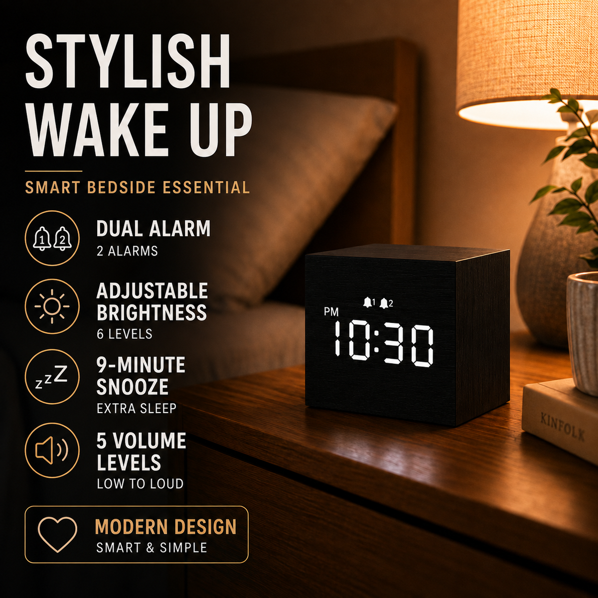 Thrives Outdoor | Timbrik Square Wooden Digital Clock