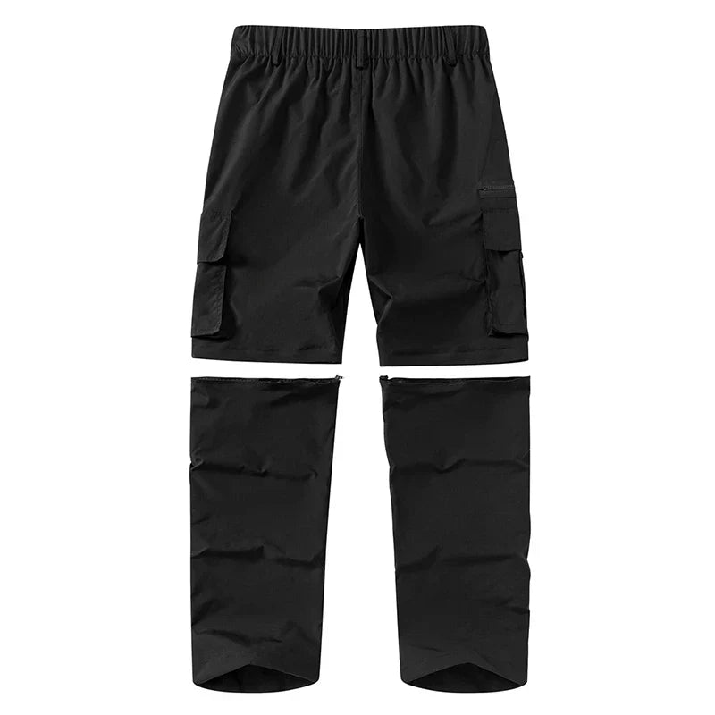 Convertible zip-off cargo pants for men, quick-drying outdoor wear