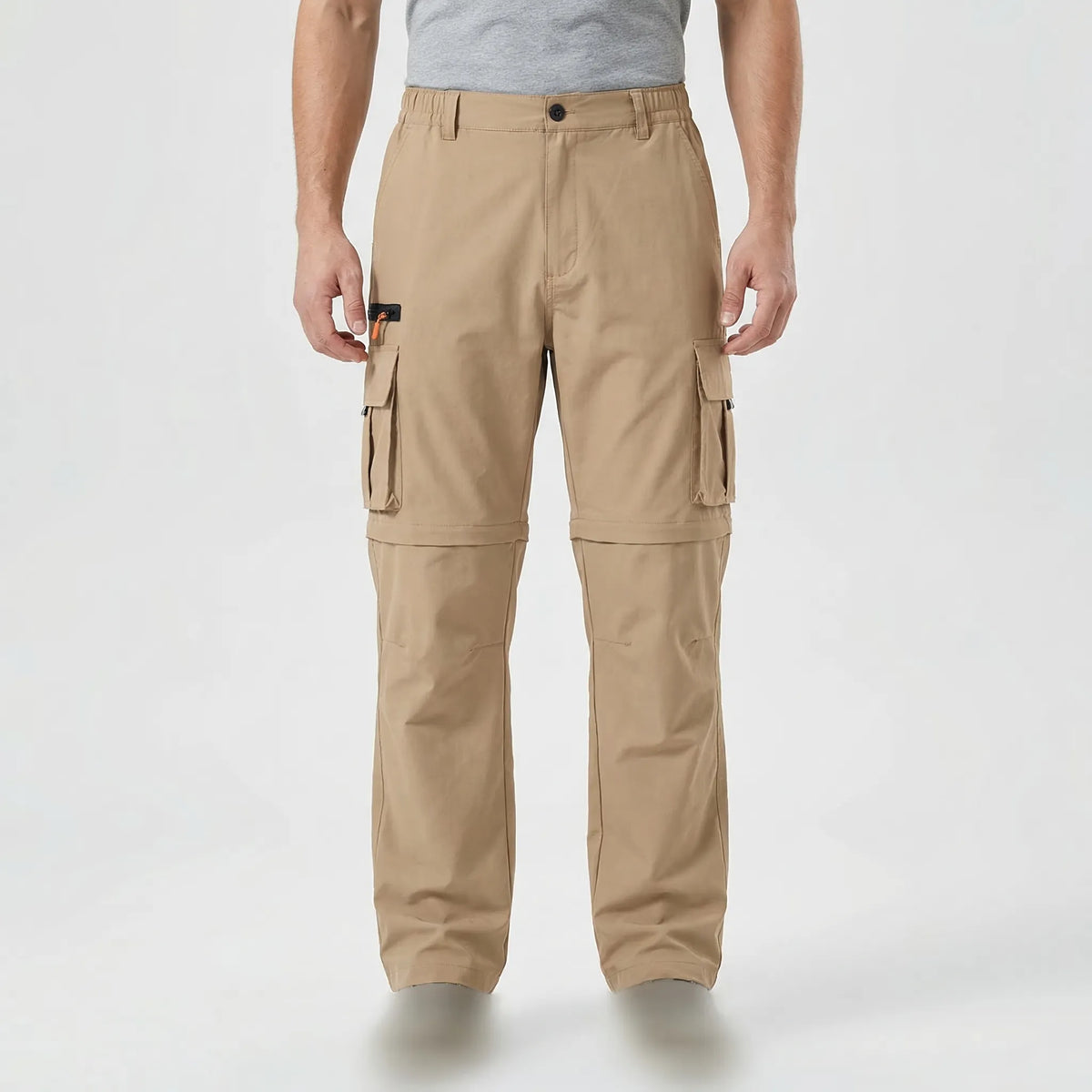 Convertible zip-off cargo pants for men, quick-drying outdoor wear