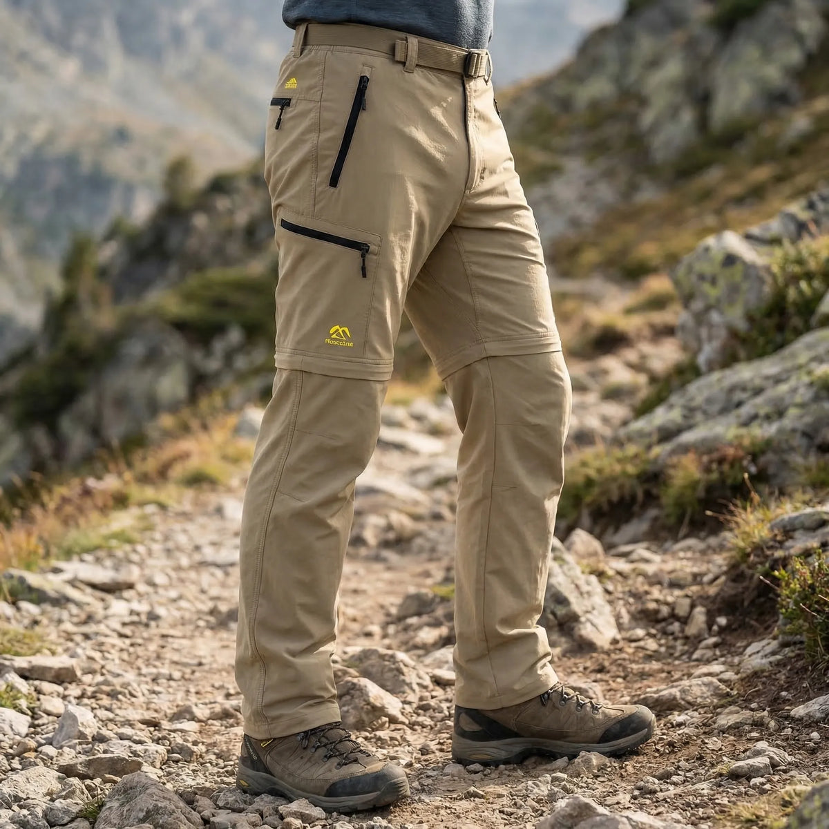 Men's quick-drying zip-off trekking trousers convertible to shorts
