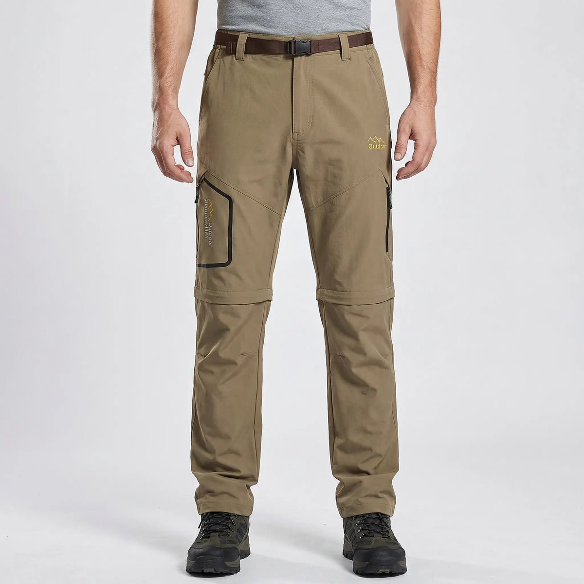 Men's quick-drying zip-off trekking trousers convertible to shorts