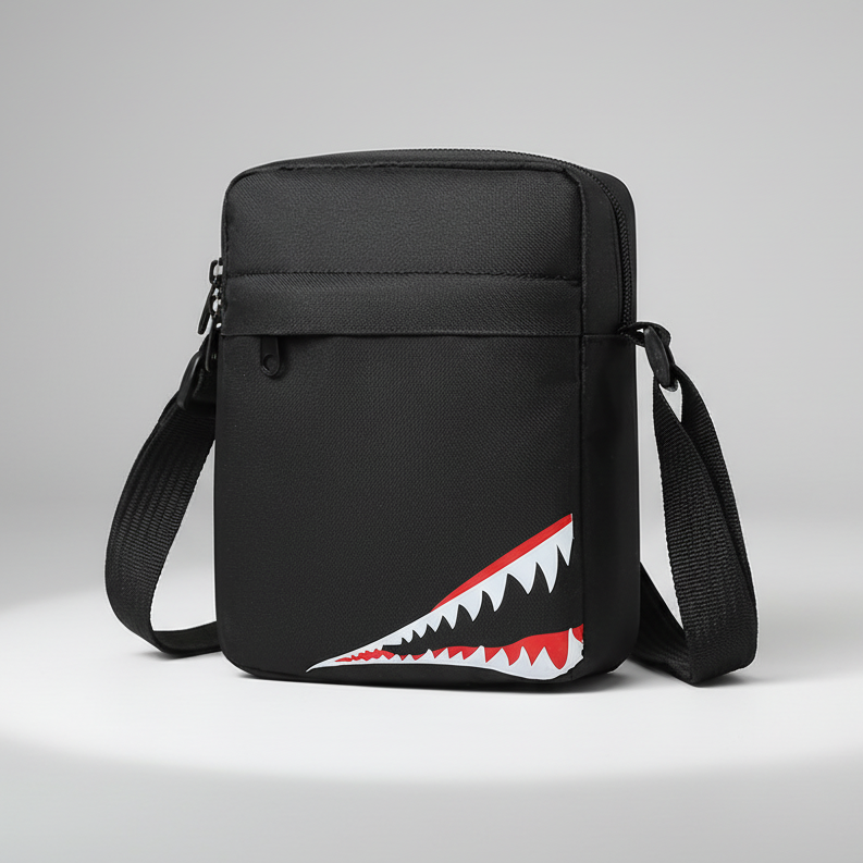 Unisex nylon crossbody bag with adjustable shoulder strap