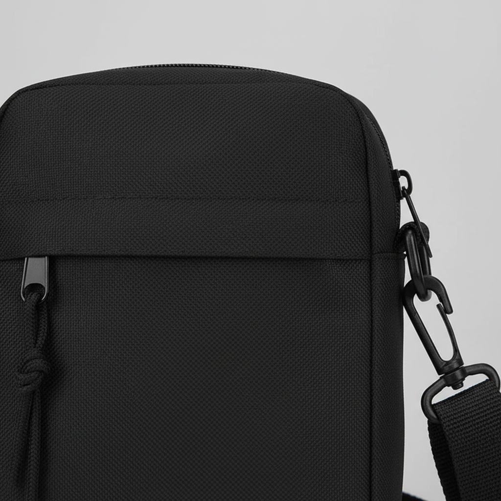 Unisex nylon crossbody bag with adjustable shoulder strap