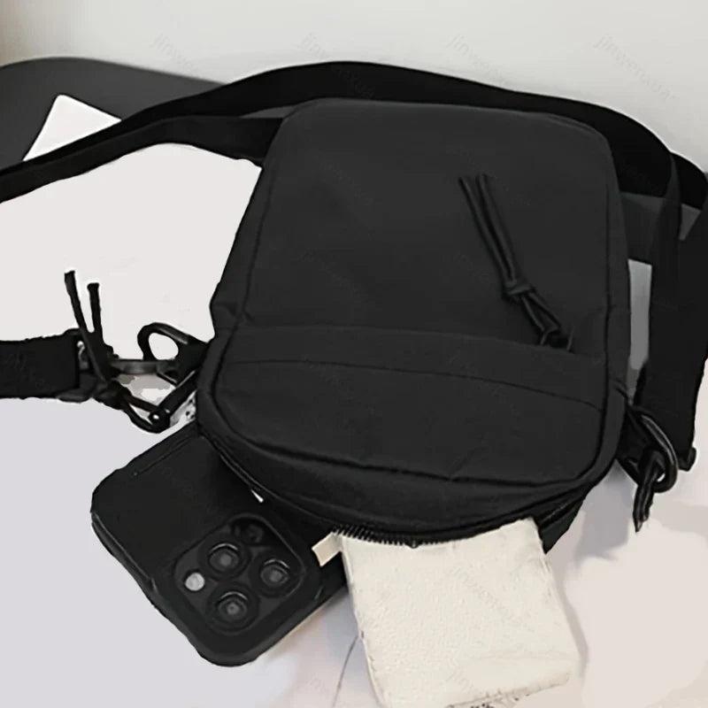 Unisex nylon crossbody bag with adjustable shoulder strap