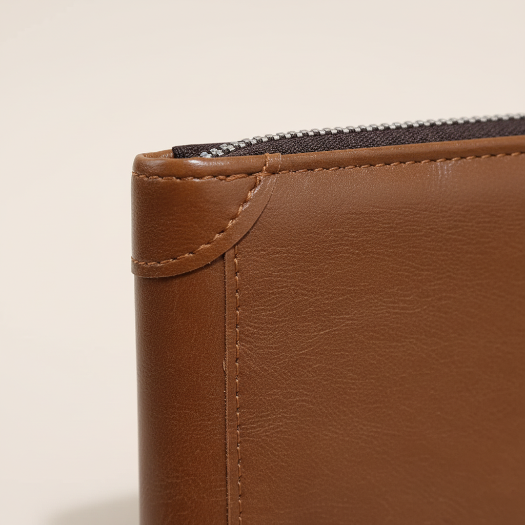 Men's compact zip around wallet with multiple card slots and coin pocket