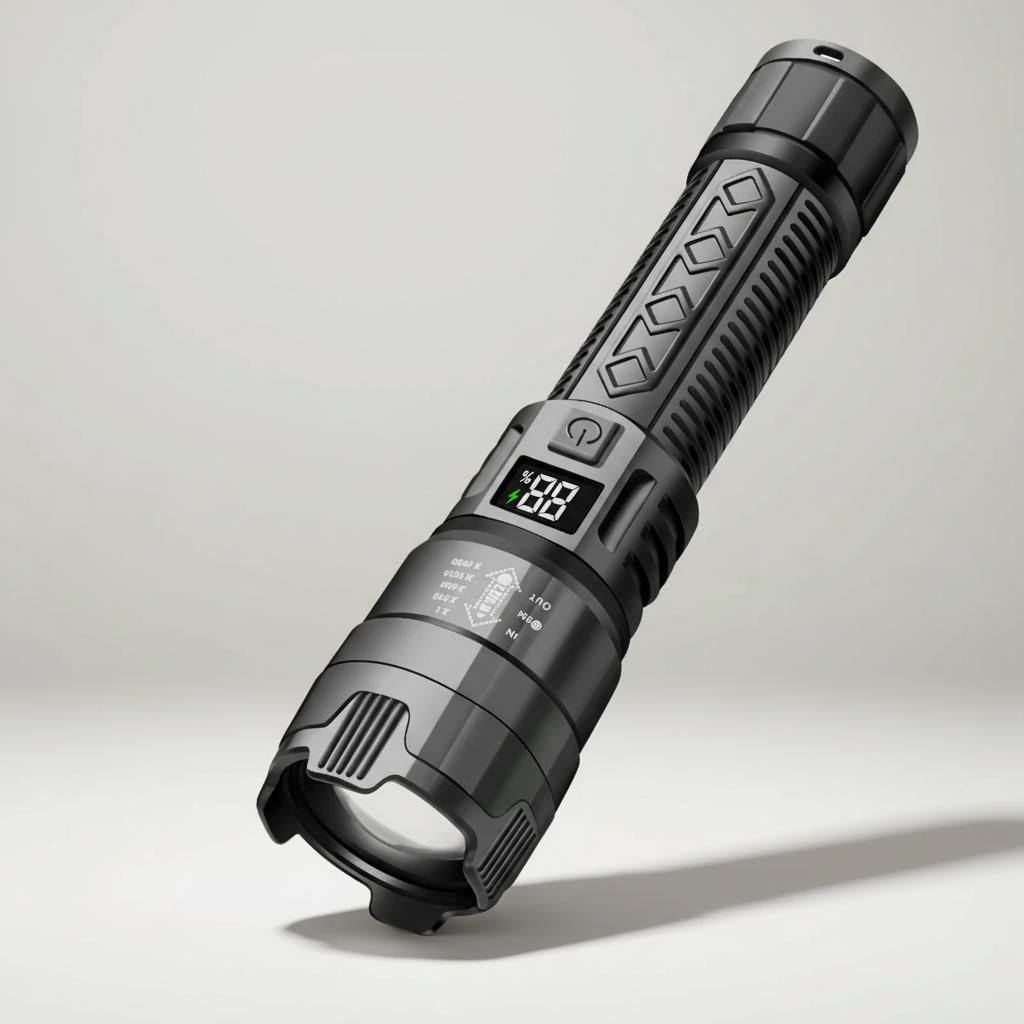 High power rechargeable LED torch with long-range beam and waterproof design