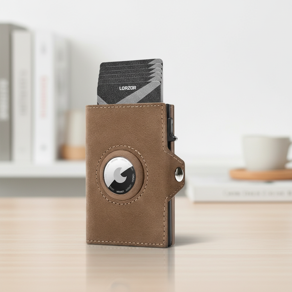 Compact card clip wallet with RFID blocking and coin pocket