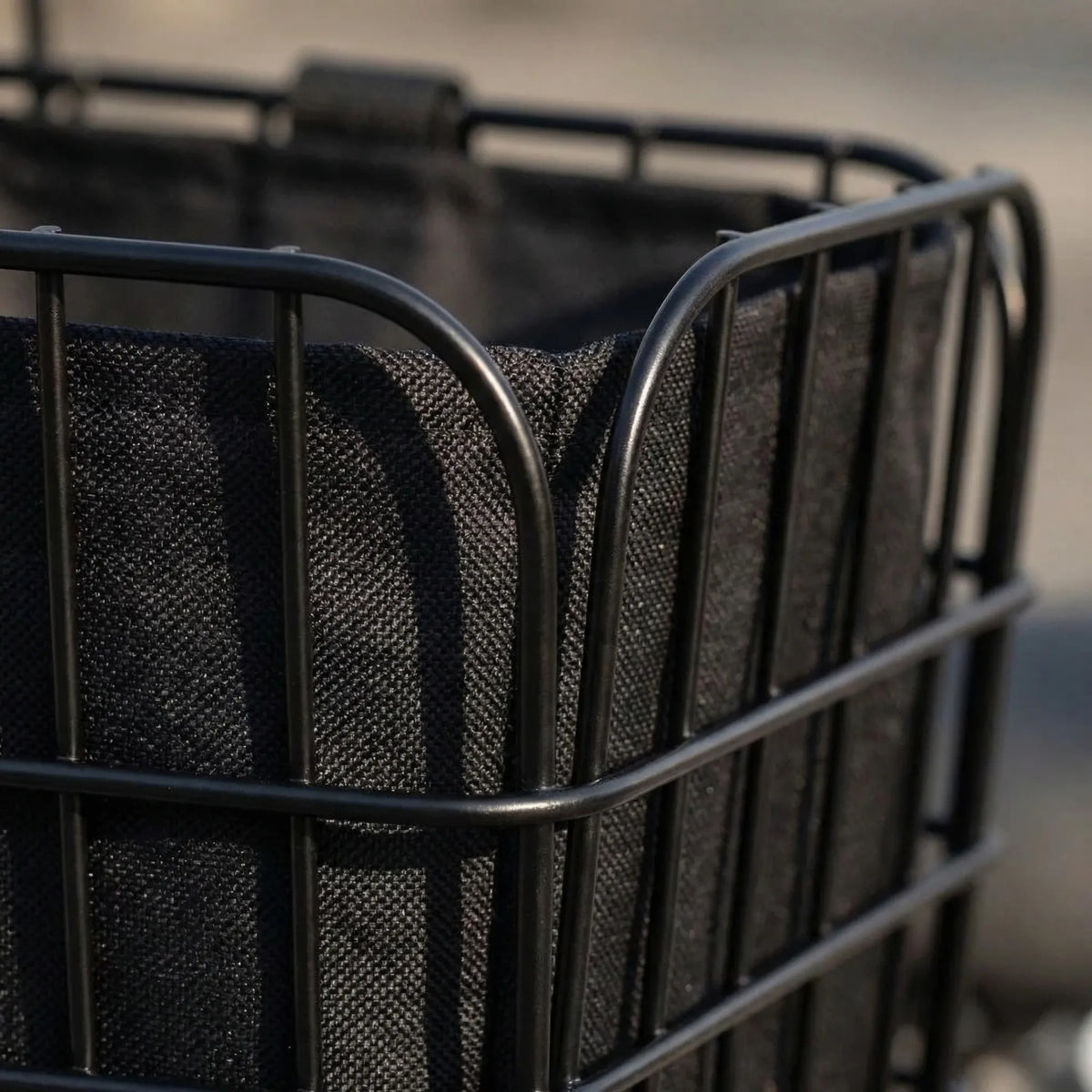 Large folding bike basket with removable liner bag for front or rear mounting
