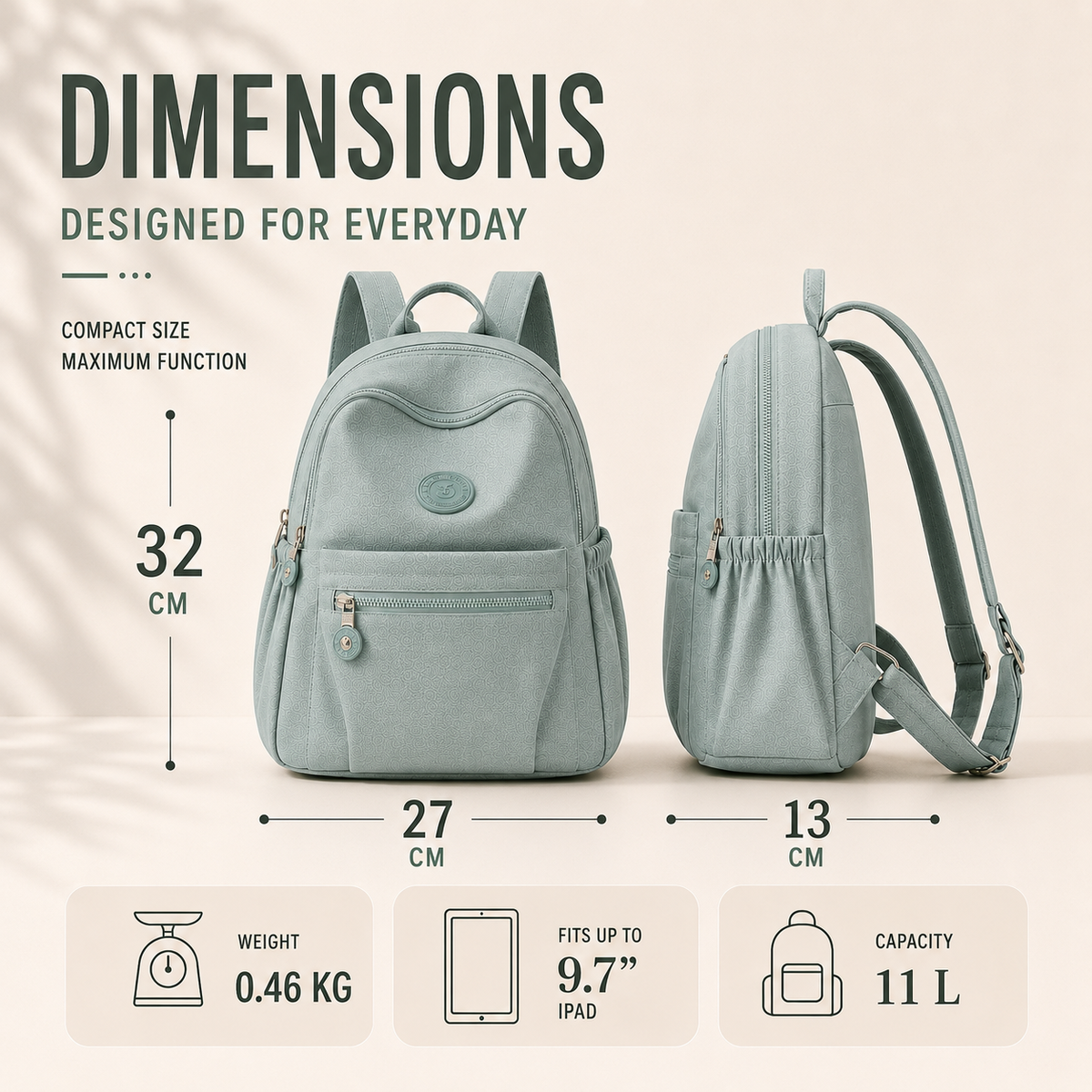 Thrives Outdoor | Vellora Compact Nylon Daypack