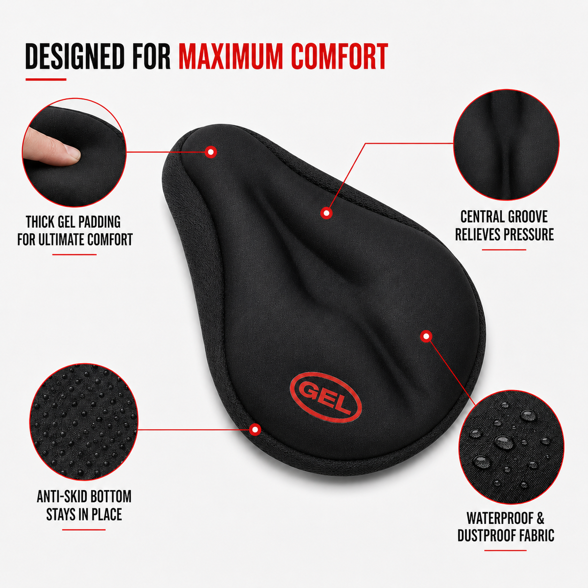 Thrives Outdoor | Velosafe Thickened Gel Seat Cover
