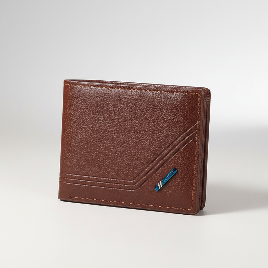 Slim bifold wallet with multiple card slots and organised interior