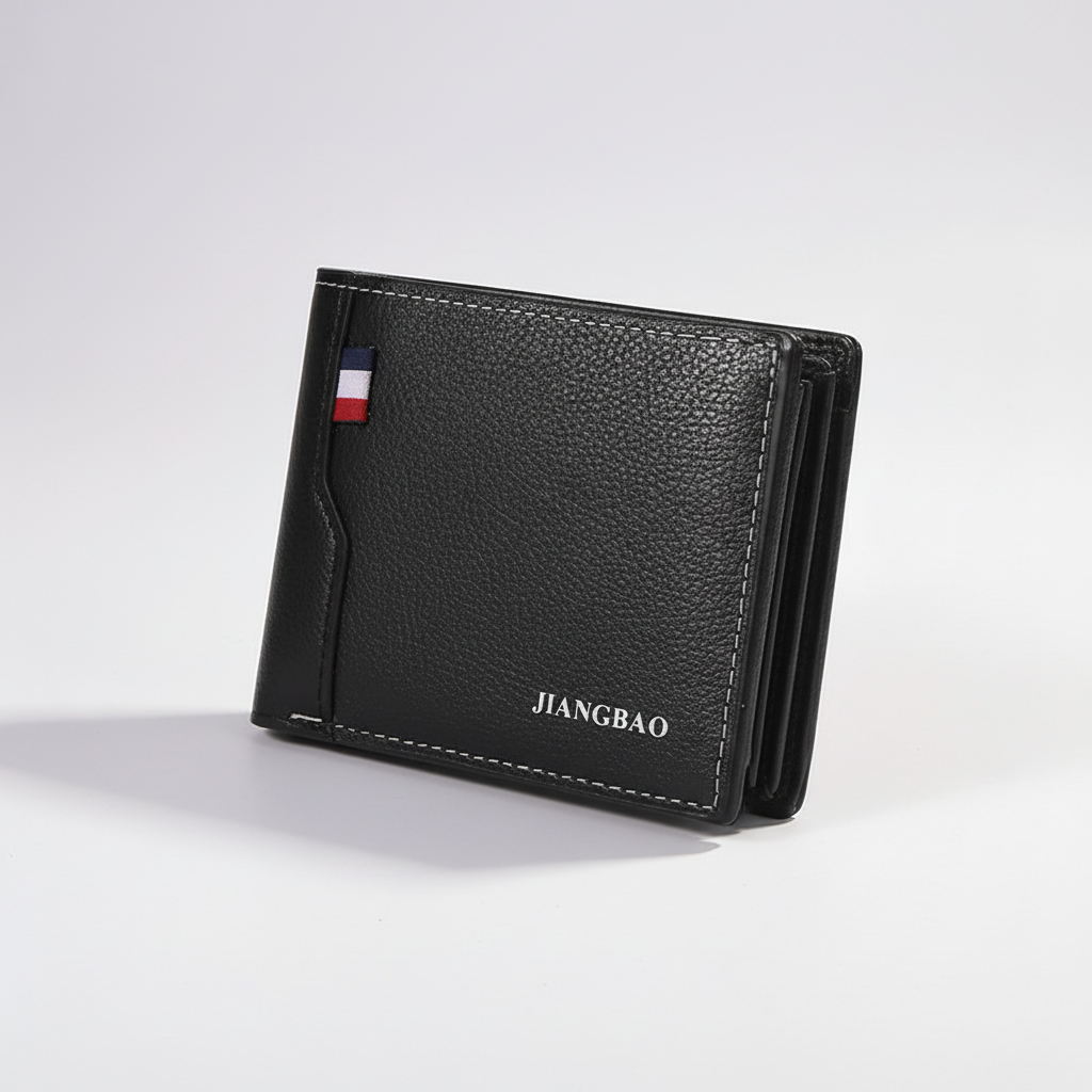 Slim bifold wallet with multiple card slots and organised interior