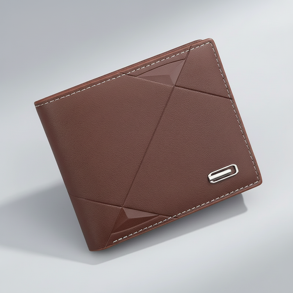 Slim bifold wallet with multiple card slots and organised interior