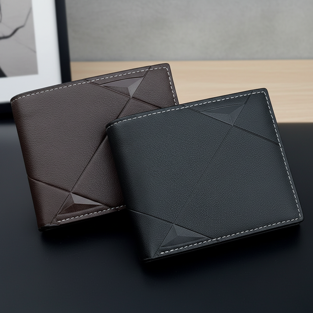 Slim bifold wallet with multiple card slots and organised interior