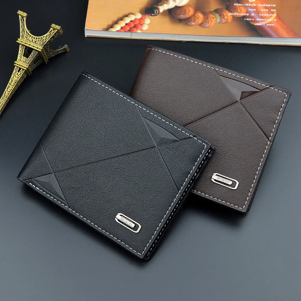 Slim bifold wallet with multiple card slots and organised interior
