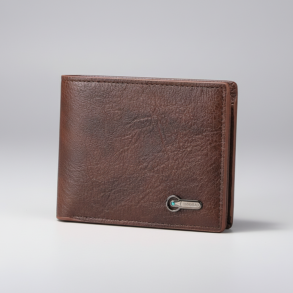 Slim bifold wallet with multiple card slots and organised interior