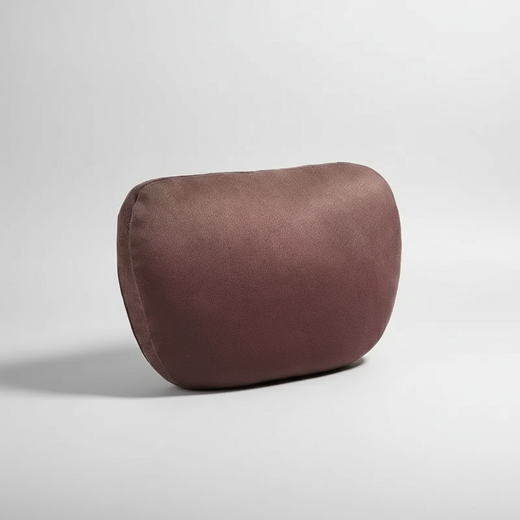 Universal car headrest cushion with soft microfibre cover and ergonomic neck support